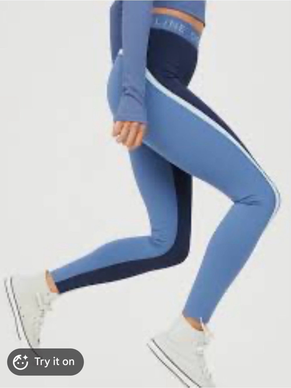 aerie Navy and Light Gray Two-Tone Leggings